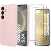 Image de Coque Pour Samsung Galaxy S24 Silicone Rose + 2 Verres Trempes Little Boutik©