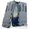 Image de Housse etui coque rigide anti choc pour Nokia 6.1 Plus (2019) + verre trempe - BLEU FONCE - htdmobiles