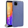 Image de Housse etui coque rigide simili cuir crocodile pour Huawei Y5p + film ecran - BLEU FONCE - htdmobiles