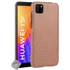Image de Housse etui coque rigide simili cuir crocodile pour Huawei Y5p + verre trempe - MARRON - htdmobiles