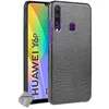 Image de Housse etui coque rigide simili cuir crocodile pour Huawei Y6p + film ecran - NOIR - htdmobiles