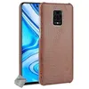 Image de Housse etui coque rigide simili cuir crocodile pour Xiaomi Redmi Note 9 Pro + film ecran - MARRON - htdmobiles