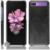 Image de Housse etui coque rigide simili cuir crocodile pour Samsung Galaxy Z Flip / Z Flip 5G - NOIR - htdmobiles