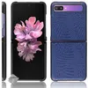 Image de Housse etui coque rigide simili cuir crocodile pour Samsung Galaxy Z Flip / Z Flip 5G - BLEU FONCE - htdmobiles