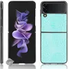 Image de Housse etui coque rigide simili cuir crocodile pour Samsung Galaxy Z Flip 3 5G - BLEU CLAIR - htdmobiles