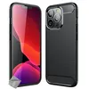 Image de Housse etui coque silicone gel carbone pour Apple iPhone 13 Pro Max + verre trempe - NOIR - htdmobiles