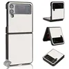 Image de Housse etui coque rigide simili cuir avant et arrière pour Samsung Galaxy Z Flip 4 5G - BLANC - htdmobiles
