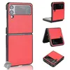 Image de Housse etui coque rigide simili cuir avant et arrière pour Samsung Galaxy Z Flip 4 5G - ROUGE - htdmobiles