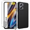 Image de Coque pour Xiaomi Poco X4 GT 5G - housse etui silicone gel fine + verre trempe - NOIR - htdmobiles
