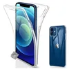 Image de Coque pour Apple iPhone 13 / 14 - housse etui silicone gel 360 integrale + verre trempe - TRANSPARENT - htdmobiles