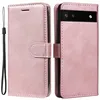Image de Housse pour Google Pixel 6a 5G - etui coque pochette portefeuille + film ecran - ROSE - htdmobiles