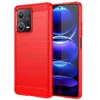 Image de Coque pour Xiaomi Redmi Note 12 Pro+ Plus 5G - housse etui silicone gel carbone + verre trempe - ROUGE - htdmobiles