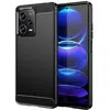 Image de Coque pour Xiaomi Poco X5 Pro 5G / Redmi Note 12 Pro 5G - housse etui silicone gel carbone + verre trempe - NOIR - htdmobiles