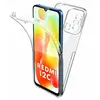Image de Coque pour Xiaomi Redmi 12C / Redmi 11A / Poco C55 - housse etui silicone gel 360 integrale + verre trempe - TRANSPARENT - htdmobiles