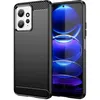 Image de Coque pour Xiaomi Redmi Note 12 4G - housse etui silicone gel carbone + verre trempe - NOIR - htdmobiles