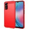 Image de Coque pour Samsung Galaxy A24 4G / A25 4G / 5G - housse etui silicone gel carbone + film ecran - ROUGE - htdmobiles