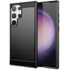 Image de Coque pour Samsung Galaxy S24 Ultra 5G - housse etui silicone gel carbone + film ecran - NOIR - htdmobiles