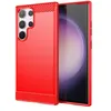 Image de Coque pour Samsung Galaxy S24 Ultra 5G - housse etui silicone gel carbone + verre trempe - ROUGE - htdmobiles