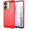 Image de Coque pour Xiaomi Redmi 13C / Poco C65 / Poco M6 5G - housse etui silicone gel carbone + film ecran - ROUGE - htdmobiles