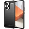 Image de Coque pour Xiaomi Redmi Note 13 Pro+ Plus 5G - housse etui silicone gel carbone + verre trempe - NOIR - htdmobiles