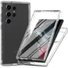 Image de Coque pour Samsung Galaxy S24 Ultra 5G - housse etui silicone gel 360 integrale + film ecran - TRANSPARENT - htdmobiles
