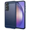 Image de Coque pour Samsung Galaxy A55 5G - housse etui silicone gel carbone + verre trempe - BLEU FONCE - htdmobiles