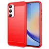 Image de Coque pour Samsung Galaxy A35 5G - housse etui silicone gel carbone + film ecran - ROUGE - htdmobiles
