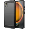 Image de Coque pour Samsung Galaxy Xcover 7 - housse etui silicone gel carbone + verre trempe - NOIR - htdmobiles