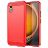 Image de Coque pour Samsung Galaxy Xcover 7 - housse etui silicone gel carbone + verre trempe - ROUGE - htdmobiles