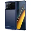 Image de Coque pour Xiaomi Redmi K70E 5G / Poco X6 Pro 5G - housse etui silicone gel carbone + film ecran - BLEU FONCE - htdmobiles