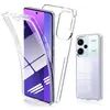 Image de Coque pour Xiaomi Redmi Note 13 Pro+ Plus 5G - housse etui silicone gel 360 integrale + film ecran - TRANSPARENT - htdmobiles