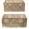Image de Paniers de rangement en mÃ©tal ajourÃ© dorÃ© (Lot de 2) 21 et 25 cm