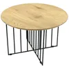 Image de Table Basse Industrielle Bois Et Métal Maverick - Diam. 70 X H. 45 Cm - Noir