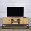 Image de Meuble TV design bois et mÃ©tal Abbott - L. 117 x H. 48 cm - Noir