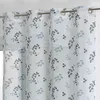 Image de Voilage Tamisant En Étamine Fleurie Polyester Gris Clair 140x240 Cm