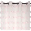 Image de Voilage Pompons BrodÃ©s Polyester Rose Clair 140x260 Cm