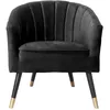 Image de Fauteuil 1 place en polyester effet velours - Noir