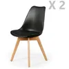 Image de 2 Chaises design scandinaves rembourrÃ©es Cocooning - Noir