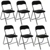 Image de Lot de 6 Chaises pliantes effet velours - Noir