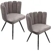 Image de Lot de 2 Chaises design effet velours Ariel - Gris
