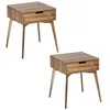 Image de Lot de 2 Tables de chevet Acina, en bois d'Acacias avec 1 tiroir