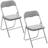 Image de Lot de 2 Chaises pliantes en PVC - Gris