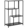 Image de Bibliothèque Ouverte Sireine 3 Étagères En Mdf Et Métal - Noir