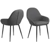 Image de Lot de 2 Chaises de salle Ã  manger avec accoudoirs - Noir et Gris