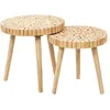 Image de Duo de tables gigognes en MDF effet rondins de bois - Diam 40 cm x H. 40 cm et Diam. 35 cm x H. 35 cm