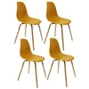 Image de Lot de 4 Chaises scandinave Phenix en polypropylÃ¨ne et mÃ©tal - Jaune Moutarde