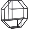 Image de Etagère Murale Hexagonale En Mdf Et Métal - Noir