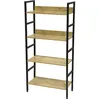 Image de Etagère Droite 4 Niveaux Colorado H.126 En Métal Et Mdf - Beige Et Noir