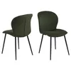 Image de Lot de 2 chaises de salle Ã  manger Lina - Velours cÃ´telÃ© vert olive