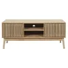 Image de Meuble TV 2 portes et 2 niches de rangement Saulk en bois - Marron